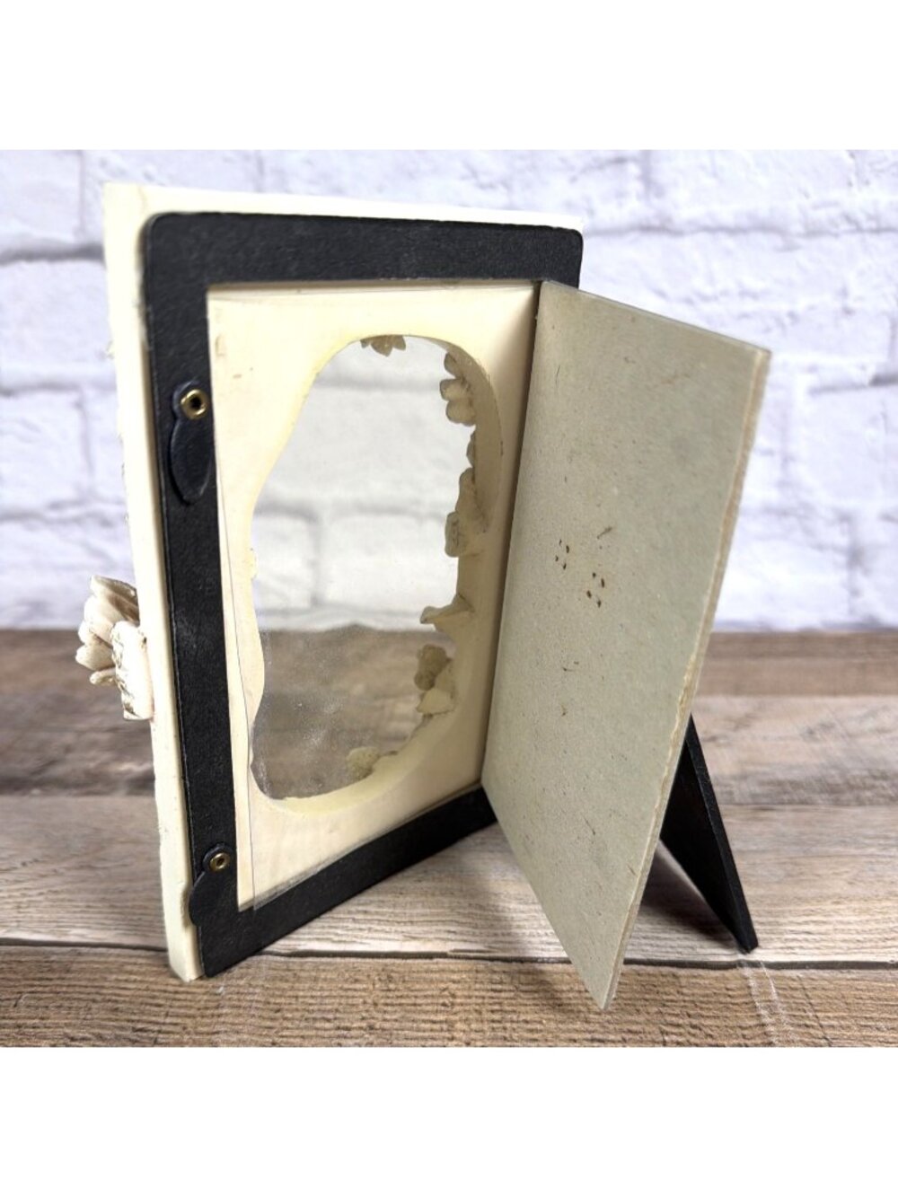 VTG 1990s Fairy Daisy 3D Ivory Resin Set Picture Photo Frame Lidded Trinket Box - Picture 10 of 15